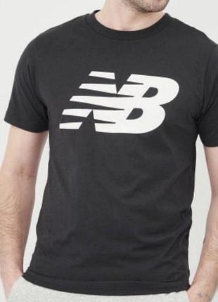 Мужская футболка new balance нью баланс черная новая качественная футболка 95% бавовна 5% полиэстер