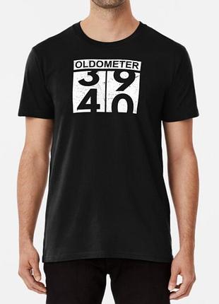 Чоловіча та жіноча футболка з принтом oldometer 40 день народження чорний xxl