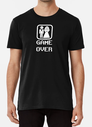 Чоловіча футболка з принтом game over для молодого хлопчика чорний xl