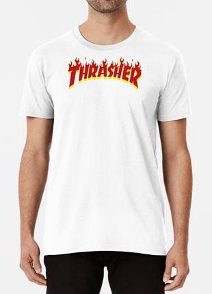 Чоловіча та жіноча футболка з принтом thrasher білий xxl