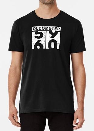 Чоловіча та жіноча футболка з принтом oldometer 60 день народження чорний xxxl