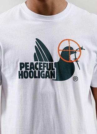 Мужская брендовая футболка peaceful hooligan писфул хулиган черная новая очень хорошего качества.
