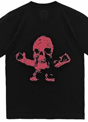 Чорна футболка chrome hearts з червоним принтом скелета з бавовни жіноча стильна креативна повсякденна