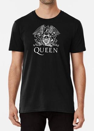 Мужская и женская футболка с принтом queen черный xl