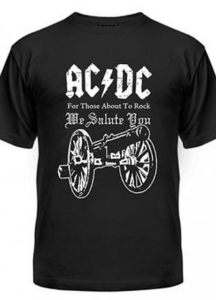 Футболка ac dc с пушкой, с принтом, унисекс, хлопок