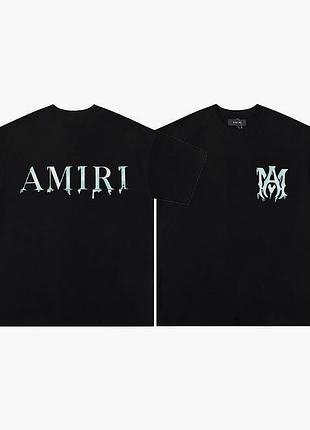 Мужская брендовая футболка amiri амири черная очень хорошее качество 95% бавовна 5% полиэстер