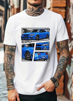 Футболка с принтом спортивных автомобилей xxl