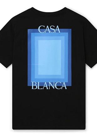 Футболка casablanca с графическим принтом casa blanca черная оверсайз унисекс хлопковая стильная арт-дизайн