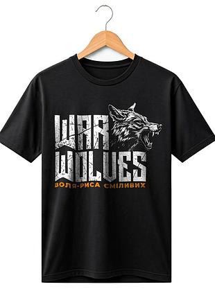 Футболка мужская "war wolves" (черный, олива, койот)