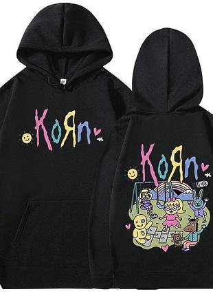 Толстовка винтажная металлическая готическая, korn мультфильм рок-группа музыкальный альбом м