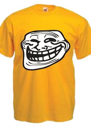 Футболки на заказ с рисунками trollface хлопковые прямого кроя короткий рукав