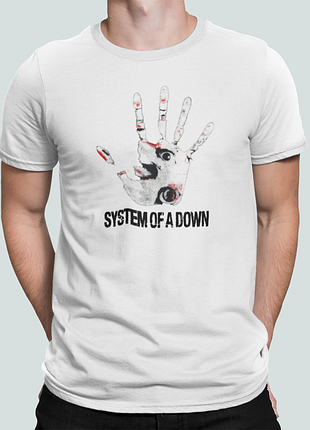 Мужская футболка с принтом system of a down белый