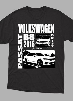 Чоловіча футболка з принтом авто volkswagen passat b8