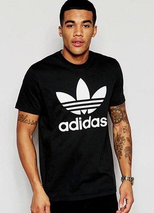 Мужская брендовая футболка adidas адидас черная очень хорошее качество 95% бавовна 5% полиэстер