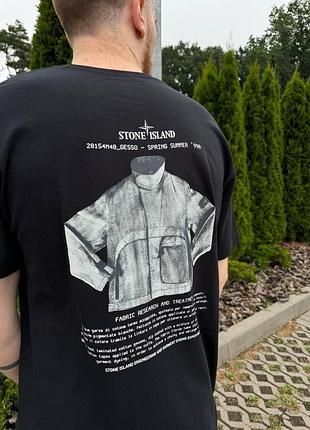 Чоловіча брендова футболка stone island стон айленд чорна нова 95% бавовна 5% поліестер дуже гарна якість xxl
