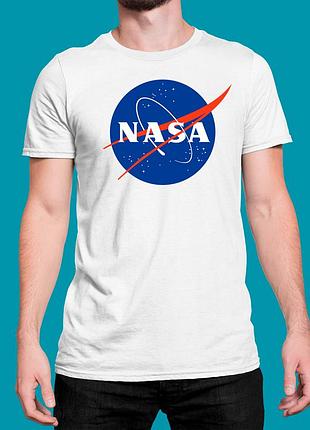 Чоловіча футболка з принтом nasa наса білий 3xl