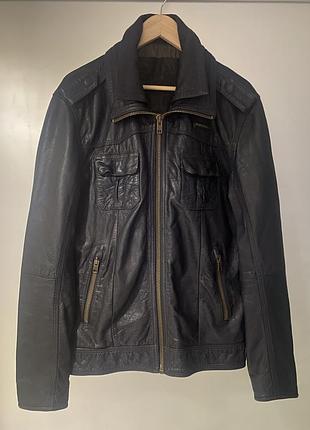 Куртка чоловіча superdry slim biker jacket чорна шкіряна