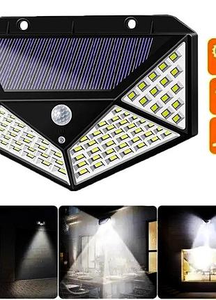 Настенный фонарь с датчиком движения и зарядкой от солнца bl sh-100 100led