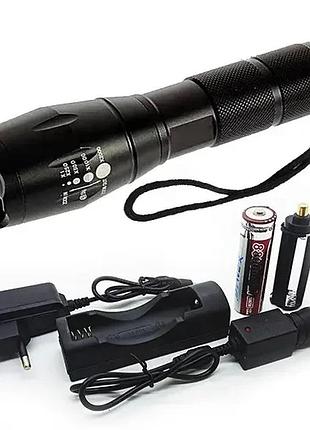 Фонарь ручной x-balog bl-1831-t6 аккумуляторный фонарик с зумом светодиодный фонарь для походов и авто