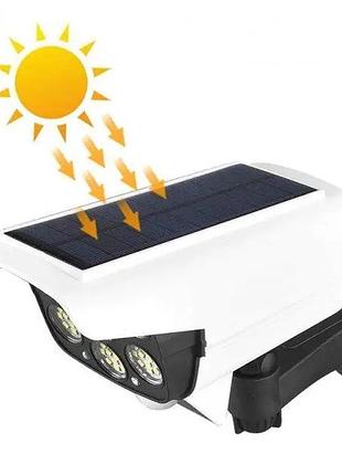 Вуличний ліхтар у формі камери solar light bl 2178 з пультом керування на сонячній батареї