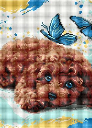 Алмазна мозаїка "милий пудель" ©art_selena_ua amo8337, 40х40 см