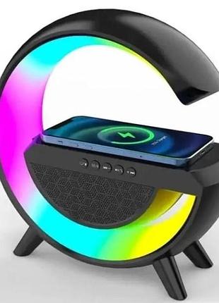 Настільна лампа g-smart light sound machine з бездротовою зарядкою нічник з музичною колонкою та підсвіткою