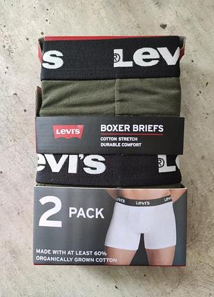 Мужские трусы боксеры levi's boxer briefs (набор 2 шт), размеры l и xl, оригинал