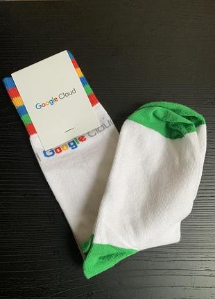 Шкарпетки унісекс google cloud білі з кольоровими елементами