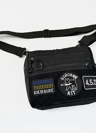 Сумка чоловіча тактична, сумка через плече чорна барсетка 6