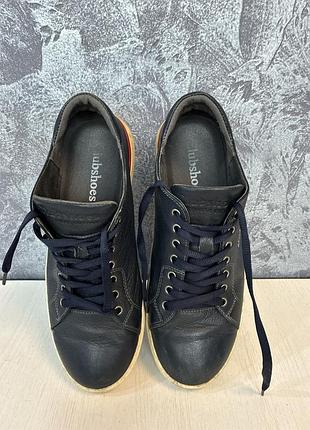 Кросівки чоловічі clubshoes на шнурівках темно-синього кольору з білою підошвою, натуральна шкіра, розмір 42