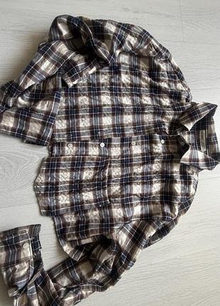Сорочка чоловіча pull&bear у клітинку, коричнева