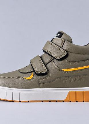 Зимние ботинки на липучках для мальчиков bessky хаки 35 (23,5 см) код: b2923 khaki