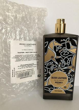 Memo irish leather eau de parfum 75 ml.
унісекс.
оригінальний тестер/без кришки і без коробки.