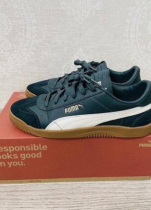 Кеди унісекс puma club 5v5, темно-зеленого кольору, розмір 42 (27 см)