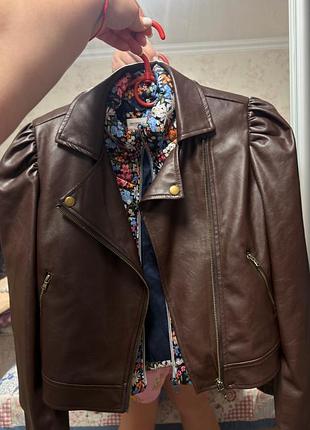Кожанка косуха zara шкіряна куртка курточка