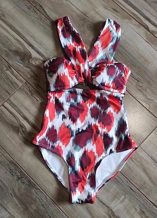 Женский слитный купальник primark с ярким принтом и вырезом, размер xs / s (eur 34 / uk 6)