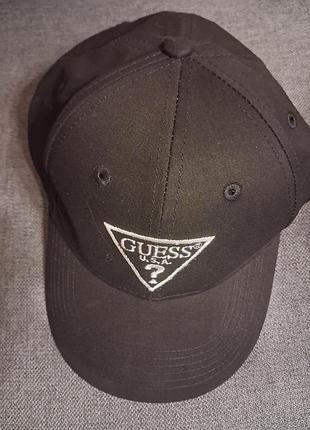 Бейсболка чоловіча guess чорна бавовна