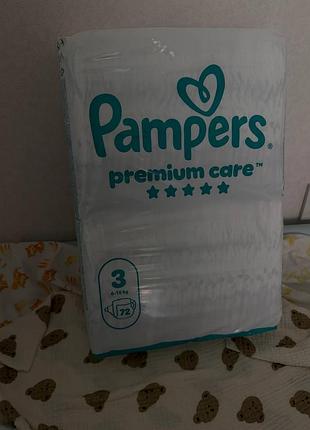 Підгузки pampers premium care розмір 3 (6-10 кг) 72 шт.