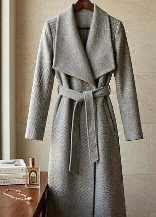 Серое шерстяное пальто.mango 5