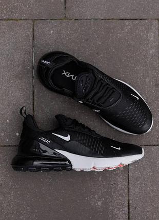 Кроссовки мужские nike air max 270 black white, найк эир макс 270 черные с белым