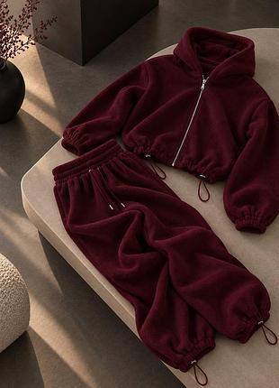 Костюм oversize : кофта + штани на затяжках