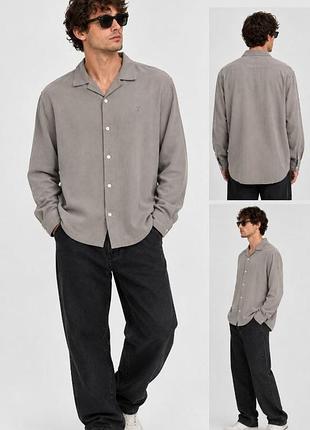 Шелковистая рубашка allsaints venice ls shirt/оригинал /вискоза / размер м (relaxed fit)