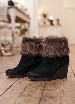 🧊 жіночі замшеві ботильйони nine west (nwyeena) з хутром, розмір 10 w 42