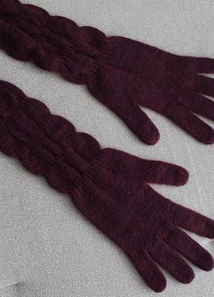 Розкішні подовжені,вовняні  рукавички від італійського бренду fratelli talli made in italy