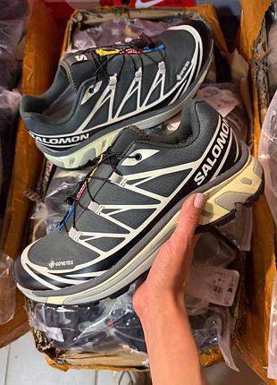 Чоловічі кросівки salomon s lab xt-6 gore-tex чорні лаймові кремові