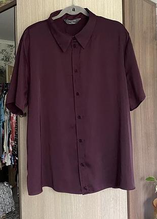 Блузка жіноча 2 xl primark бордова, атласна
