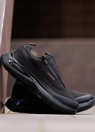 Мужские кроссовки salomon odyssey elmt gore-tex triple black чёрные водонепроницаемые