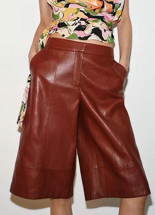 Шкіряні шорти бермуди zara шорты бермуды по кожу zara