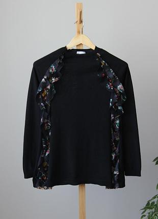 Шерстяной джемпер с вставками из натурального шелка от red valentino, оригинал