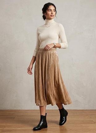 Оксамитова спідниця пліссе h&m (розміри xs, s, m )